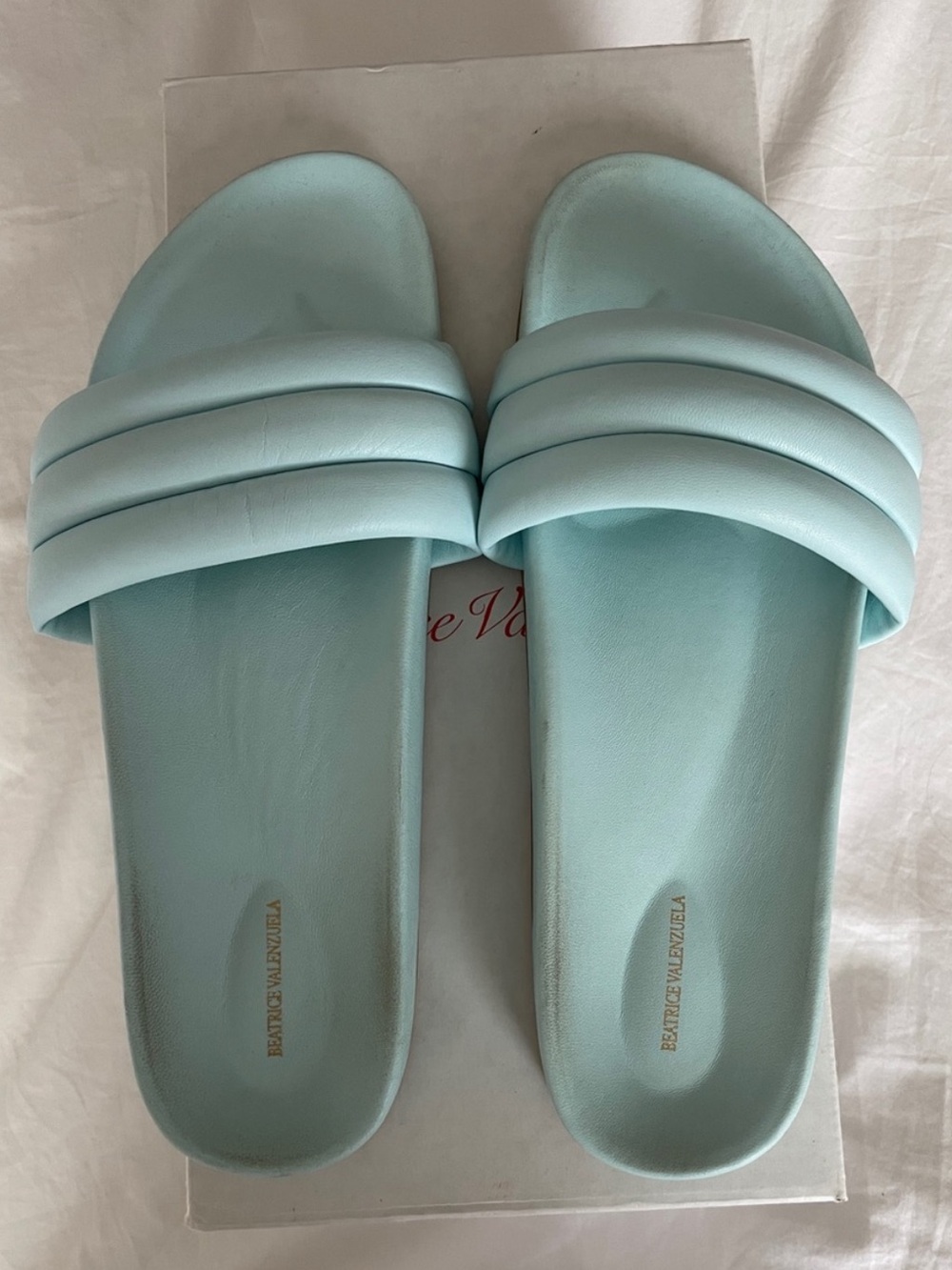 Beatrice Valenzuela Light Blue Opal Sandalia Slide Size 10